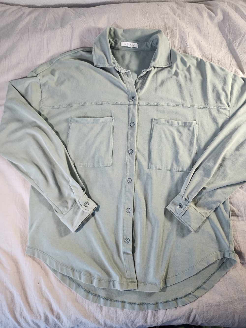 Z Supply Lightweight Shirt Jacket in Sage